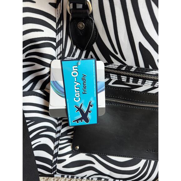 NEW Carry On Friendly Rolling Travel Bag Zebra Print Wheeled Duffel Luggage - Picture 10 of 10